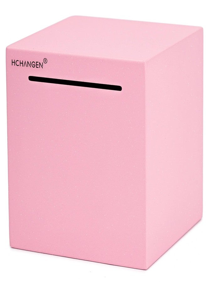 HCHANGEN Piggy Bank for Adults, Stainless Steel Savings Bank, Must Break to Open Metal Money Box for Cash Saving (Pink, 4.72inches) - Image 1